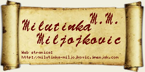 Milutinka Miljojković vizit kartica